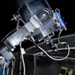 The observatory telescope at night with its camera